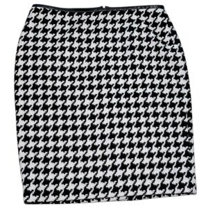 Talbots Houndstooth Pencil Skirt Black and White wool‎ blend 12 NWT